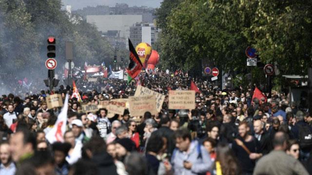 Cumhurbaşkanı Emmanuel Macron'un politikalarına karşı 60'tan fazla sendika, dernek ve parti tarafından 80 kentte "insan seli" adı verilen gösteri ve yürüyüşler yapacak